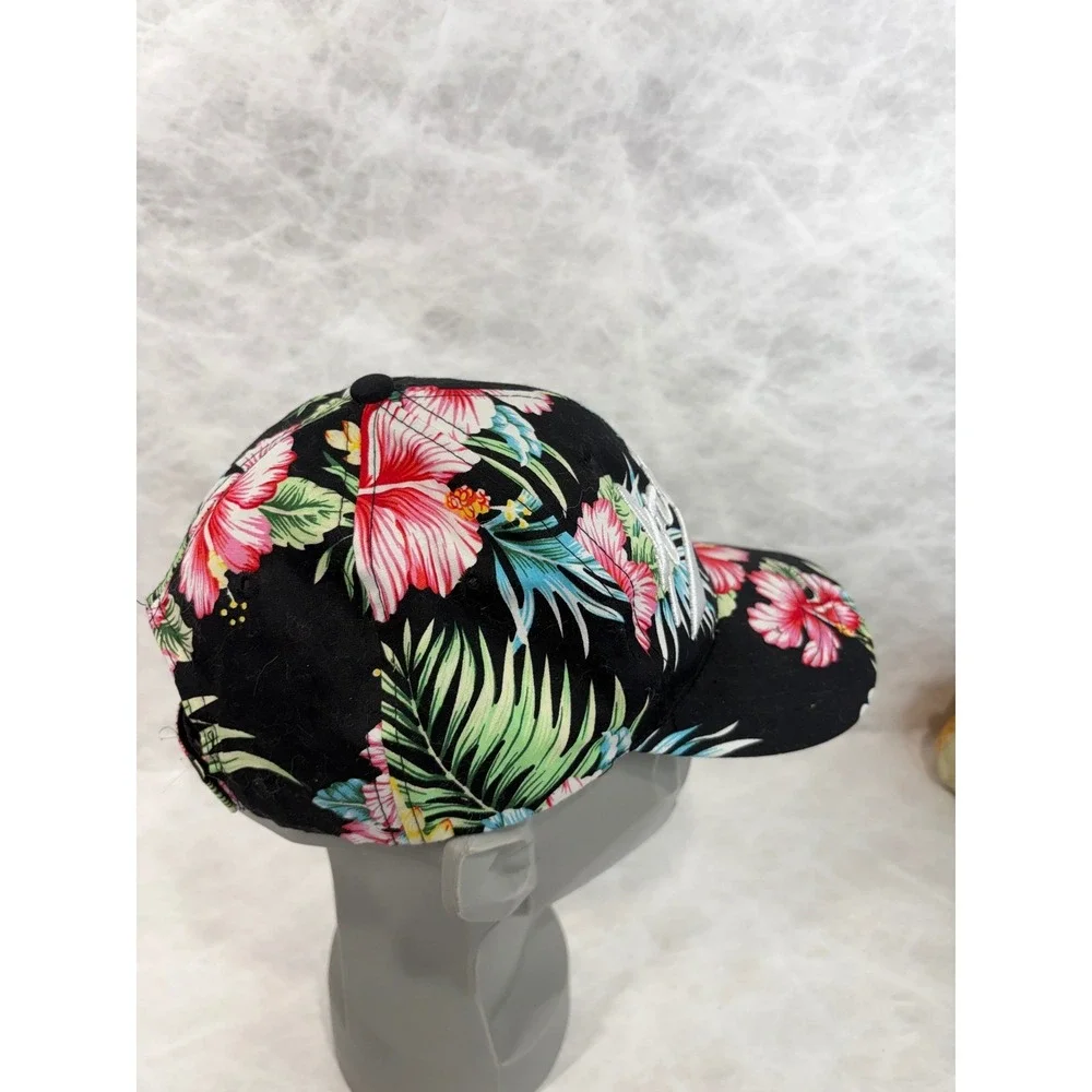 Arizona Tropical Hibiscus Floral Baseball Cap‎ Black Pink One Size Hat